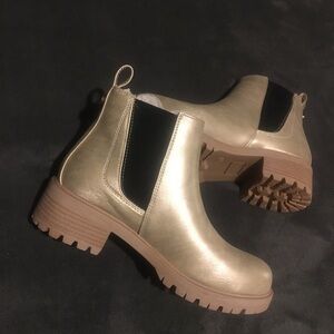 Women's Gold Ankle Boots
